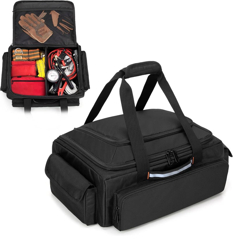 samdew Under Seat Storage Bag, Truck Organizer Backseat for SuperCrew & Crew Cab, Rear Seat Storage Case for Trucks Compatible with F150, Underseat Tool Box with Multiple Pockets, Bag Only - Image 1
